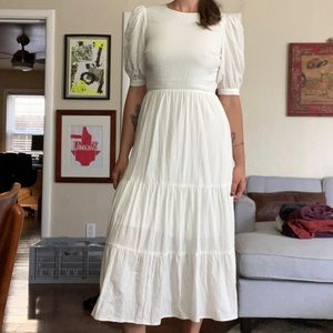 White cotton reformation dress size 8